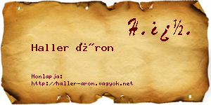Haller Áron névjegykártya